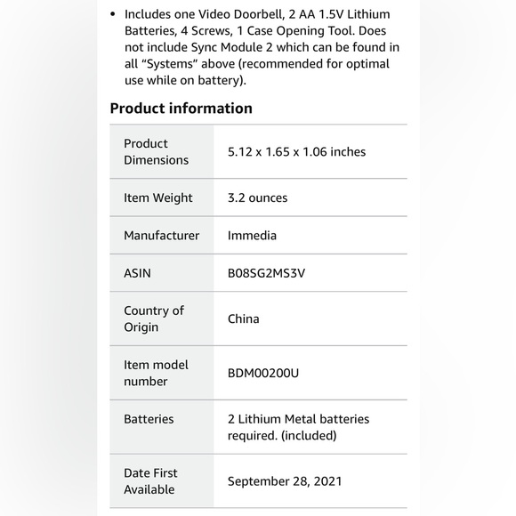 Blink Video Door Bell AND MOUNT (Black, Like New) - Picture 10 of 16